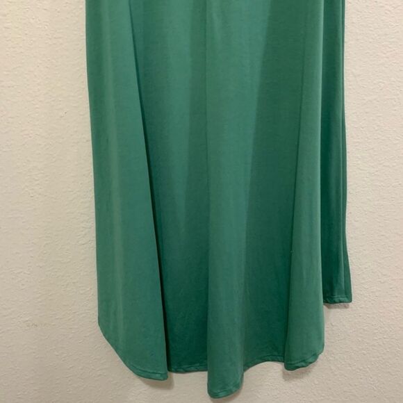 LULAROE SIMPLY COMFORTABLE CARLY SHORT SLEEVE T-SHIRT MAXI DRESS XS GREEN. - Picture 7 of 9